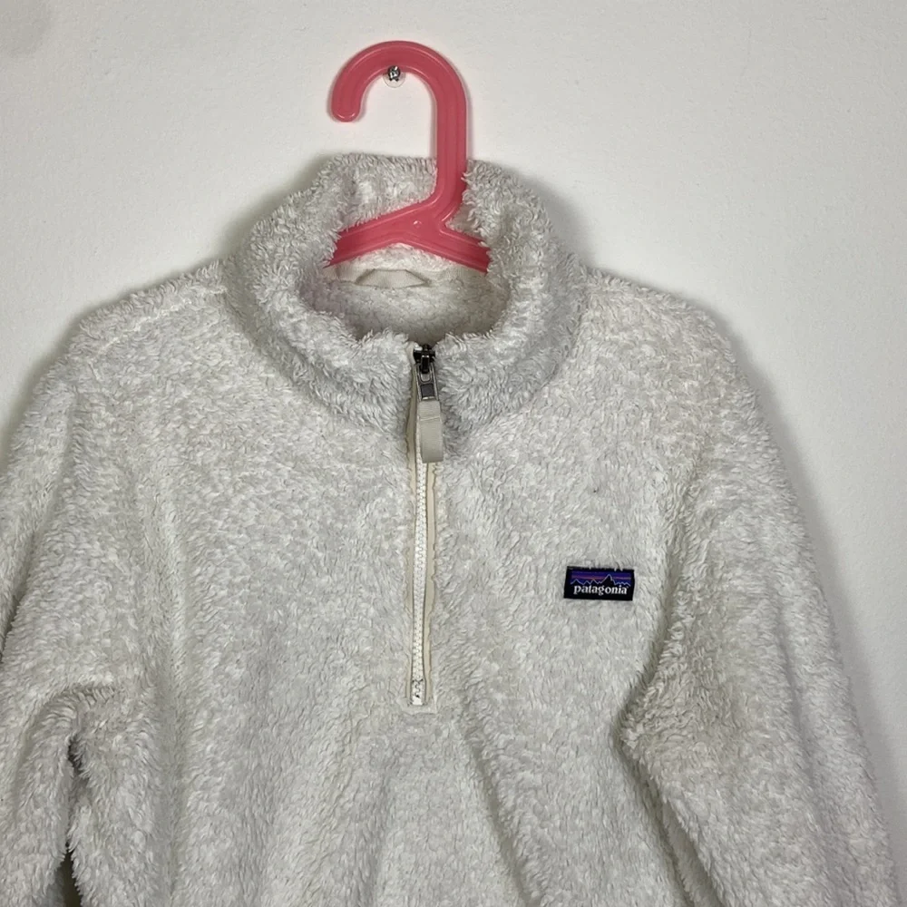 Patagonia Los Gatos Girl's XL White Quarter Zip Pullover Fleece Jacket Gorpcore